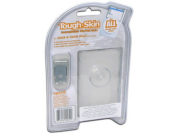Funda toughskin Clear para iPod-video de 30 y 60GB con Clip y Protector de Pantalla.