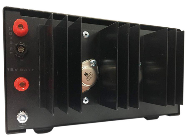 Fuente de poder lineal Astron RS-12ABB, con circuito cargador de batería, Salidas: 13.8Vcd, 12A. Color Negro