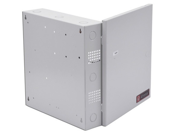 Fuente de poder ALTRONIX dual para 8 cámaras, voltaje de entrada de 115 VCA, con capacidad de batería de respaldo.