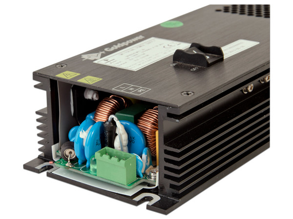 Fuente de poder conmutada Epcom GPAD-341-M273D de doble salida de voltaje, 28 Vcc, 10 A, 9 Vcc, 8 A. Color Negro