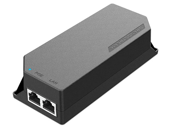 Inyector de corriente Grandstream GS-POE30W-MG de 30W, 2 puertos RJ-45, 100 - 240VAC, PoE. Color Negro.