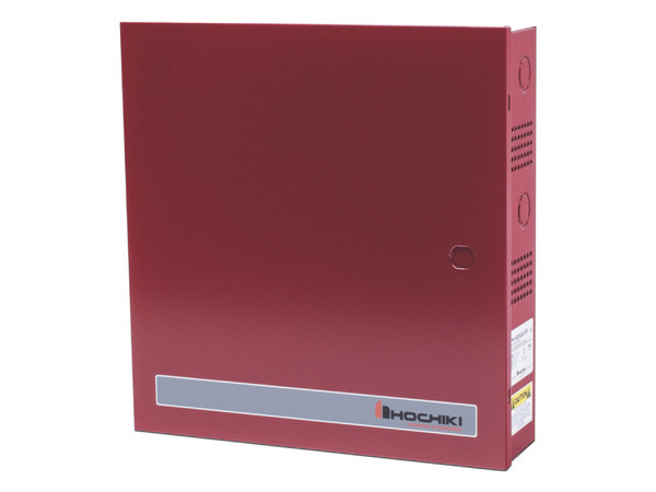 Fuente de poder Hochiki FN-400ULX-R de 12 ó 24 Vcd, 3A, Gabinete Color Rojo.
