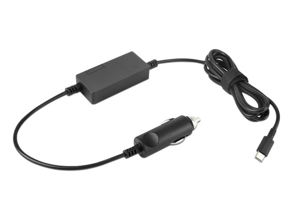 Cargador para Auto Lenovo vía USB-C, 65W. Color Negro.