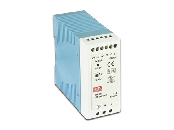 Fuente de Poder Industrial Riel Din Mean Well MDR-40-12 de 40W.