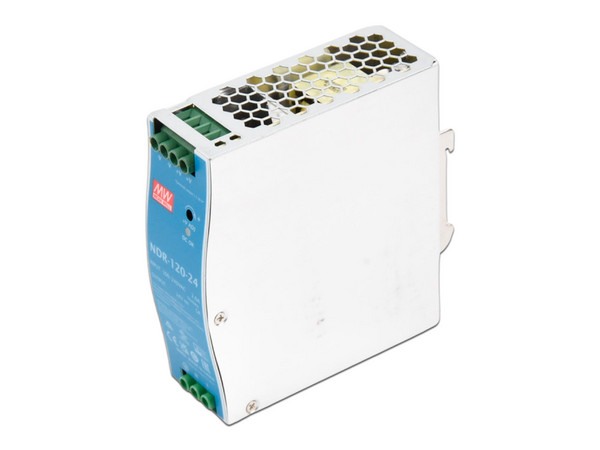 Fuente de Poder industrial MEAN WELL NDR-120-24, 120W, 24 Vcc, Montaje en Riel.
