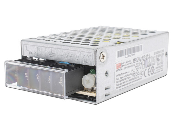 Fuente de Poder Industrial Conmutada, 25W de Potencia, 5Vcc, 5A.
