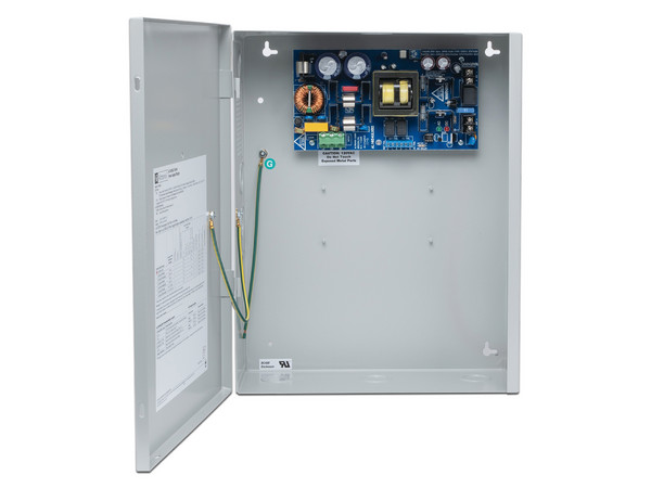 Fuente de alimentación de 24 Vcd, 10 A, Con capacidad de baterías de respaldo, 1 salida, Voltaje de entrada de 115 Vca.