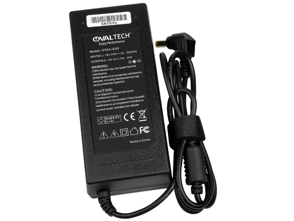 Adaptador de corriente OvalTech OTAC-E55 para Laptop Acer, Hp, Compaq, Fujitsu, e-machines y Gateway de 19V/4.74AH 