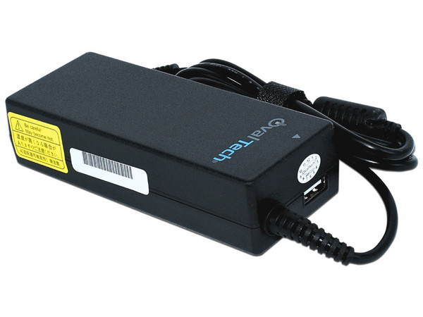 Cargador para Laptop OvalTech OTAC-E76D de 65W, 19.5V, 3.34A, Salida USB. Color Negro.