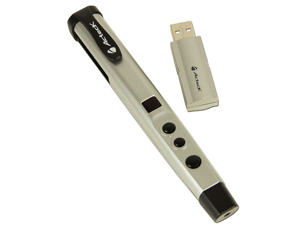 Presentador, Apuntador Láser y Mouse inalámbrico Acteck, 2.4 Ghz, USB. 