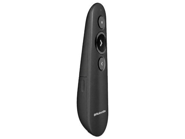 Presentador Inalámbrico BRobotix 6008539, Con Apuntador Láser, Alcance de 20m. Color Negro.