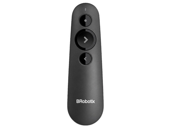 Presentador Inalámbrico BRobotix 6008539, Con Apuntador Láser, Alcance de 20m. Color Negro.