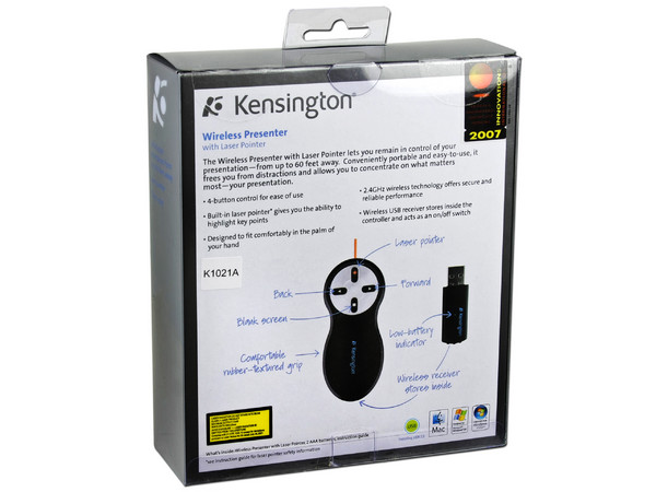 Presentador Inalámbrico kensington  con puntero Láser Rojo