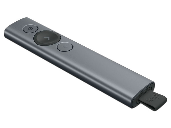 Apuntador Logitech Spotlight Presentation Remote, Bluetooth, RF, USB. Color Gris.