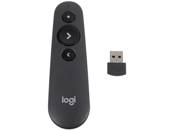 Presentador Inalámbrico Logitech R500 con puntero Láser rojo. Color Negro.
