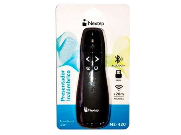 Presentador Inalámbrico Nextep NE-420, con apuntador láser, Color Negro.