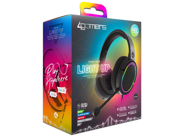 Audífonos Gamer 4Gamers XP-PANTHER-LED-4, Respuesta de Frecuencia 20Hz - 20kHz, 3.5mm.