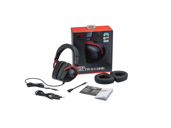 Audífonos Gamer Asus ROG Delta S Core, Sonido 7.1, Alámbricos, 1.5 Metros, Conector 3.5 mm, Color Negro/Rojo.