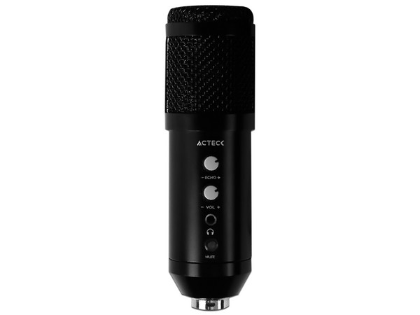 Micrófono Gamer Acteck Devo Plus MC455, Tripie, USB-C, Color Negro.