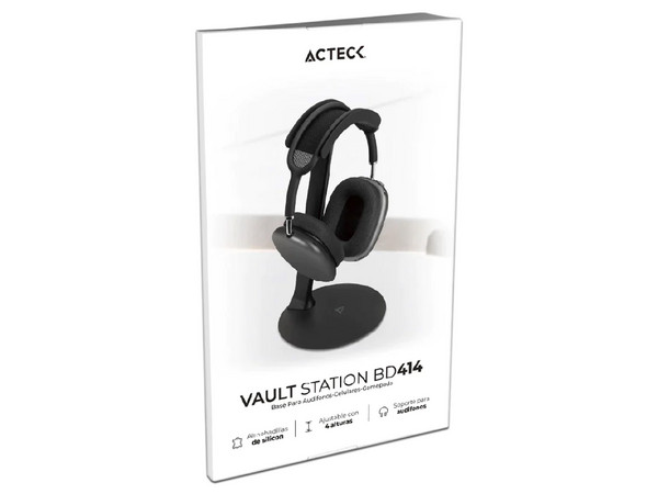 Soporte para Audífonos Acteck Vault Station BD414, Universal. Color Negro.