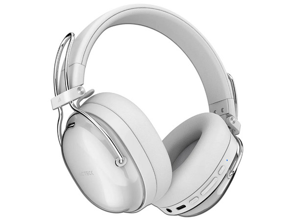 Audífonos Inalámbricos Acteck Luxe Pure HP730 Elite Series con Cancelación de Ruido Activo Híbrido, Bluetooth. Color Blanco.