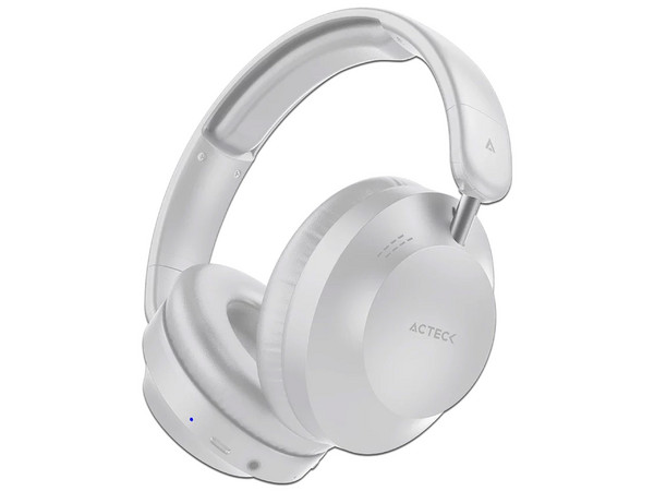 Audífonos Inalámbricos Bluetooth Triton Pro HP636 Acteck: Cancelación de Ruido, Bluetooth 5.4, Conexión USB-C. Duración de Batería 30h. Color Blanco.