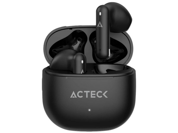 Audífonos Inalámbricos Acteck Flow AIR EF590, Con Estuche de Carga, Respuesta de Frecuencia 20Hz - 20kHz, Bluetooth, Compatible Con Android e iOS. Color Negro.