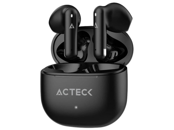 Audífonos Inalámbricos Acteck Flow AIR EF590, Con Estuche de Carga, Respuesta de Frecuencia 20Hz - 20kHz, Bluetooth, Compatible Con Android e iOS. Color Negro.