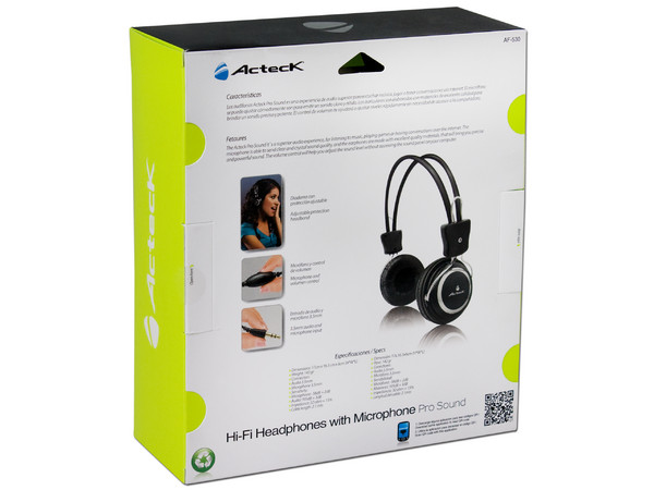 Audífonos con micrófono Acteck Pro Sound AF-530.