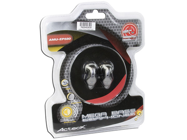Audífonos Acteck Mega Bass para dispositivo móvil, cable de 1.5m, Color Negros