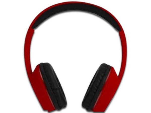 Audífonos Acteck AR-100, diseño plegable, con micrófono y control de volumen en el cable. Color Rojo.