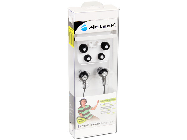Audífonos Acteck Earbuds Super Hi-Fi EB700. Color Negro