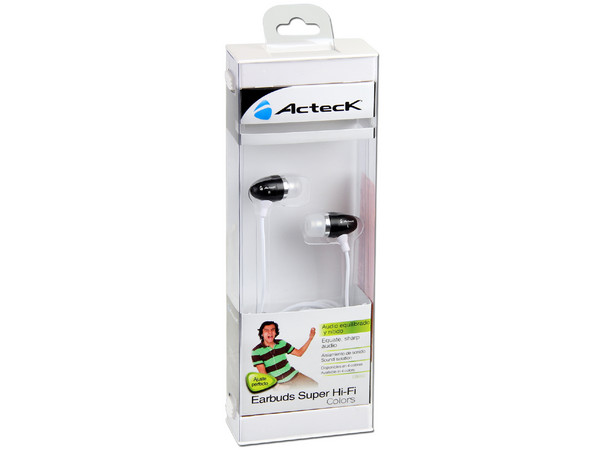 Audífonos Acteck Earbuds Super Hi-Fi EB650. Color Negros