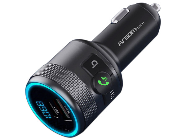 Kit de Manos Libres Argomtech ARG-AC-0343 para Automóvil,  Cargador de 42W, Bluetooth 5.1, USB, USB-C.