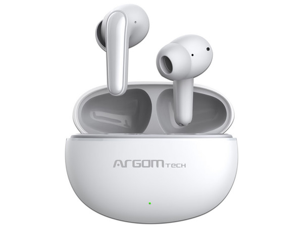 Audífonos Inalámbricos Argomtech Skeipods ARG-HS-5020WT con Estuche de Carga, Bluetooth, Resistente al Agua.