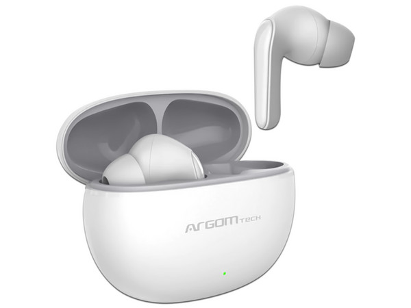 Audífonos Inalámbricos Argomtech Skeipods ARG-HS-5020WT con Estuche de Carga, Bluetooth, Resistente al Agua.