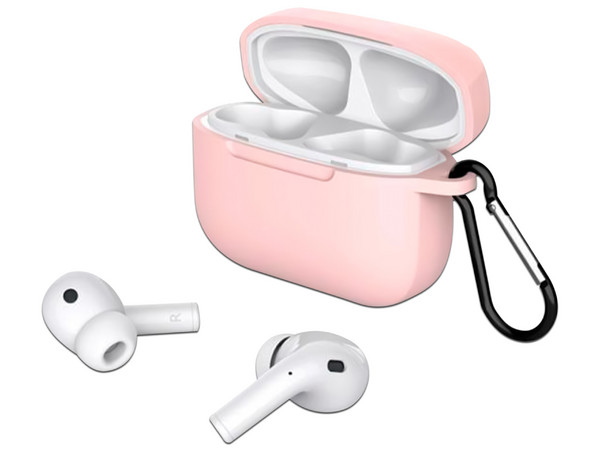 Audífonos Inalámbricos Argomtech Skeipods E71 con Estuche de carga, Bluetooth 5.3, Resistencia al agua IPX4. Color Rosa.