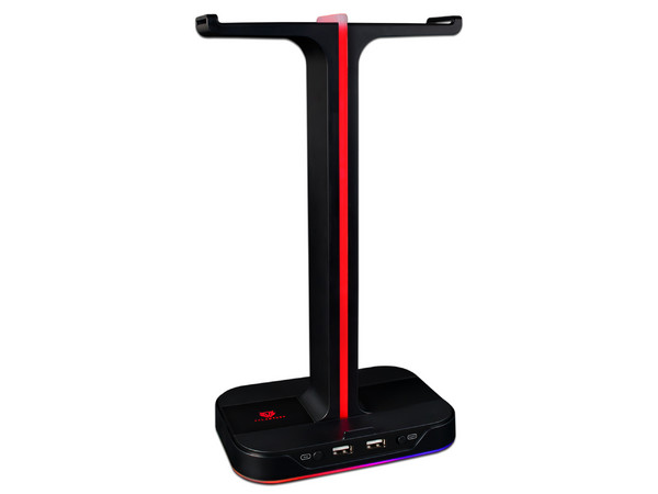 Soporte BalamRush BR-931502 para Audífonos Gamer, RGB, con 2 Puertos USB.