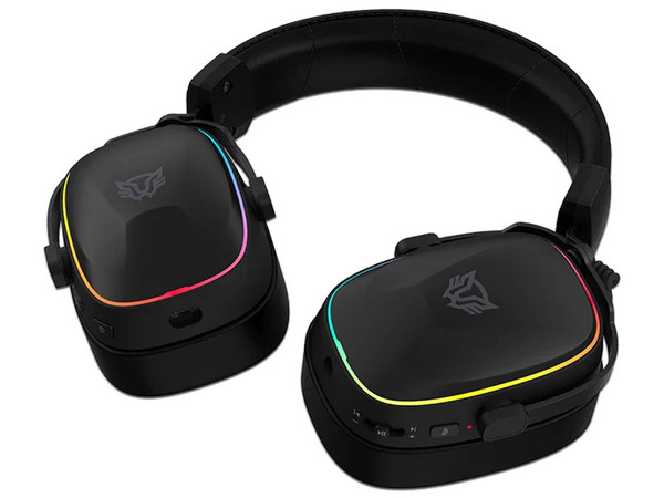 Audífonos Gamer Inalámbricos, Aeon 3, HS1000, Over Ear, Bluetooth V5.4, 2.4 MHz, Auxiliar, Bocinas De 50 mm, Micrófono Desmontable, Sonido 7.1, Compatibles Con PC, Dispositivos Móviles Y Consolas, Recargables, RGB, Color Legend Negro.