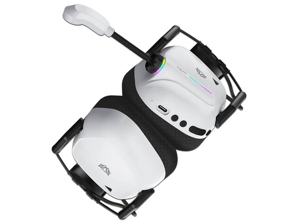 Audífonos Gamer Balam Rush Pilot Pro HS808, Inalámbricos, over-ear, bocinas de 40 mm, micrófono fijo, sonido 7.1, compatible con PC, dispositivos móviles y consolas, conexión USB, color blanco.