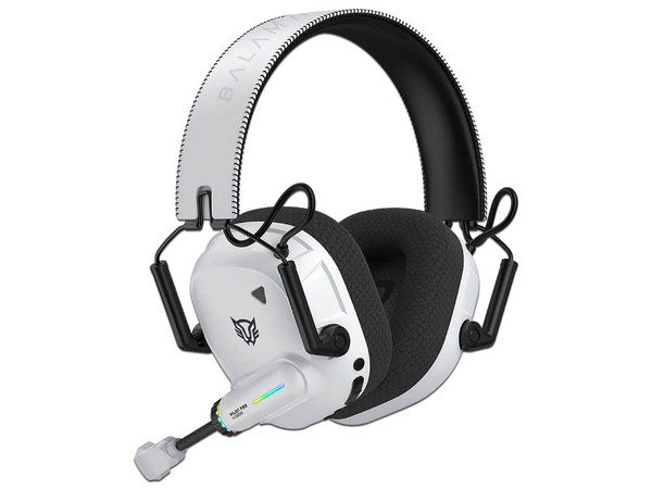 Audífonos Gamer Balam Rush Pilot Pro HS808, Inalámbricos, over-ear, bocinas de 40 mm, micrófono fijo, sonido 7.1, compatible con PC, dispositivos móviles y consolas, conexión USB, color blanco.