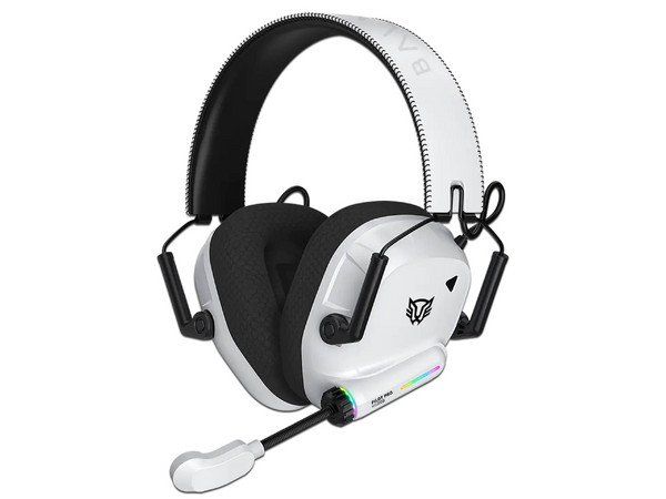 Audífonos Gamer Balam Rush Pilot Pro HS808, Inalámbricos, over-ear, bocinas de 40 mm, micrófono fijo, sonido 7.1, compatible con PC, dispositivos móviles y consolas, conexión USB, color blanco.