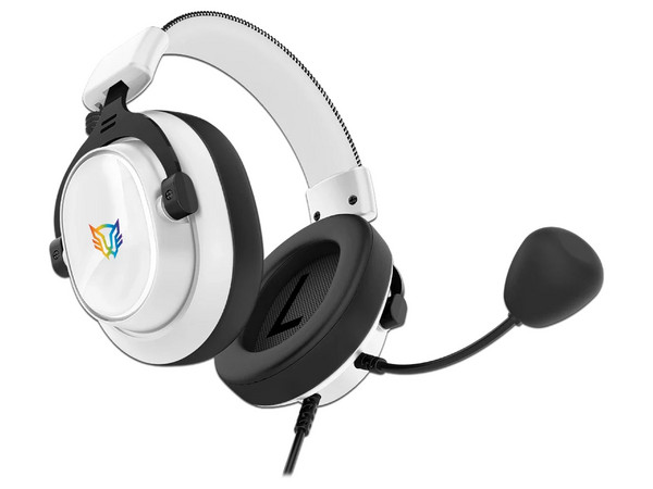Audífonos Gamer Aviator Expert HA777 Alámbricos Over Ear Bocinas 53 mm Micrófono Desmontable Sonido 7.1 Compatible Con PC, Dispositivos Móviles Y Consolas RGB Conexión USB Color Legend Blanco.