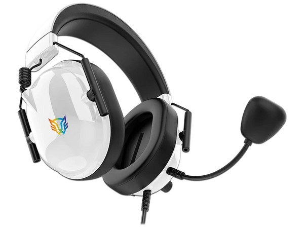 Audífonos Gamer Balam Rush Aviator Level HA757, alámbricos, over-ear, bocinas de 53 mm, micrófono fijo, sonido 7.1, compatible con PC, dispositivos móviles y consolas, RGB, conexión USB, color blanco.
