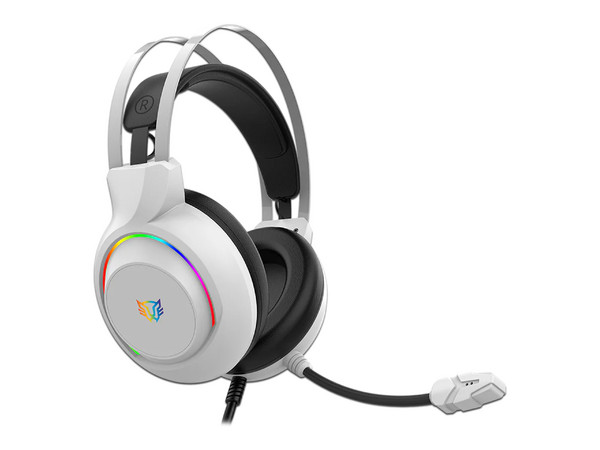 Audífonos Gamer Balam Rush Hesix II HS688 Azender, RGB, 3.5mm. Color Blanco