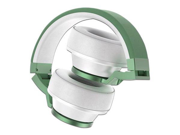 Audífonos Inalámbricos tipo Diadema Backdrop BDH-1N, Bluetooth 5.3, USB-C, 3.5mm. Color Blanco/Verde.