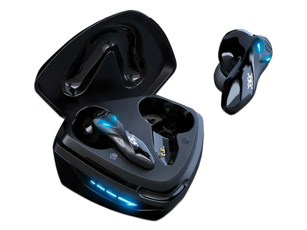 Audífonos Inalámbricos Gamer Binden Dark Predator, Con Estuche de Carga, Respuesta de Frecuencia 20Hz - 20kHz, Bluetooth, IPX4, Color Negro.