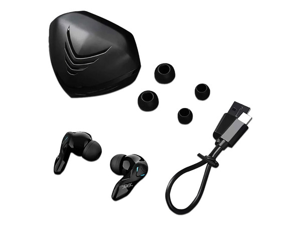 Audífonos Inalámbricos Gamer Binden Dark Predator, Con Estuche de Carga, Respuesta de Frecuencia 20Hz - 20kHz, Bluetooth, IPX4, Color Negro.