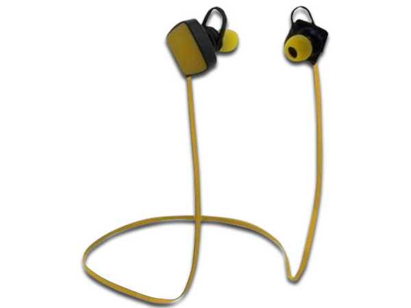 Audífonos tipo banda para cuello Brobotix 100353A, bluetooth. Color amarillo.