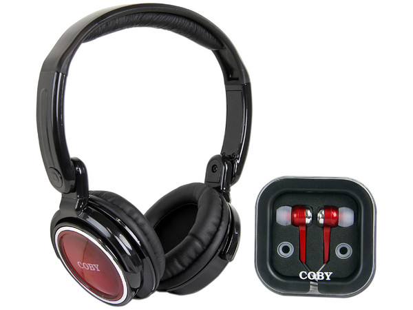  Combo de 2 Audífonos Coby Jammerz Xtra. Color Rojo